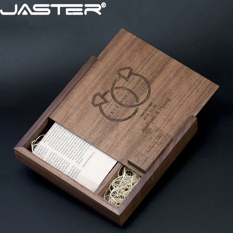 Деревянный фотоальбом JASTER деревянный usb + коробка флэш-накопитель 8 ГБ 16 32 64