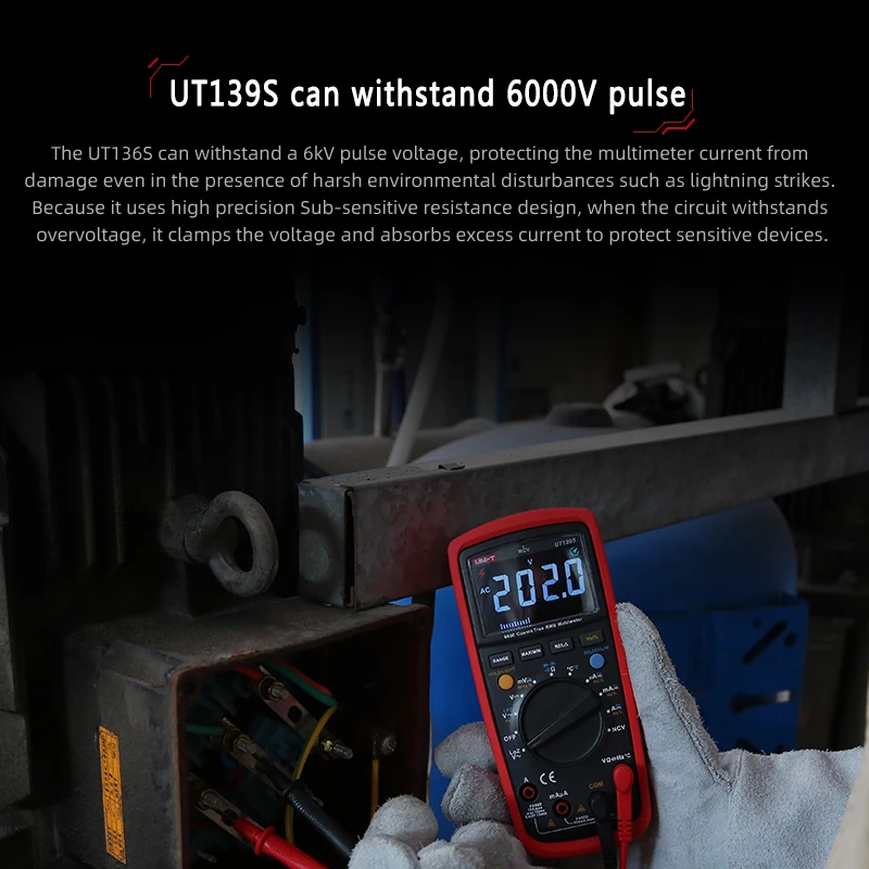 UNI-T цифровой мультиметр Серии UT139 True RMS LPF фильтр низких частот LoZ AC DC A температура