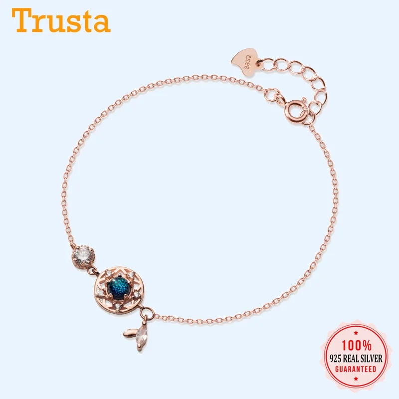 Trustdavis 925 Стерлинговое Серебро милый очаровательный браслет рыбий хвост подарок