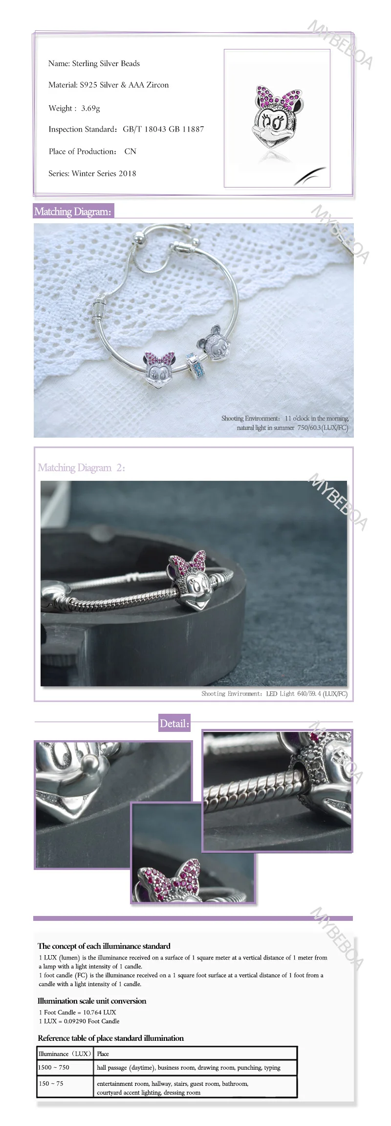 MYBEBOA, подлинный 925 пробы, серебро, 45 типов, Loves floms, зажимы, фиксатор, подходит для оригинального браслета Pandora, DIY, подвески, ювелирные изделия