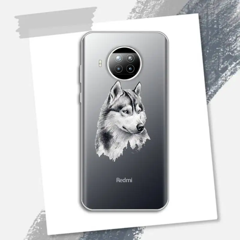 

Wolf cool animal pattern Phone Case Transparent for Xiaomi Redmi note 10 t 8 9 pro lite 11 shell cover funda
