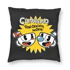 Наволочка для подушки Cuphead And Mugman 40x40, украшение, 3D печать, электронные игры, наволочка для подушки для автомобиля, двусторонняя