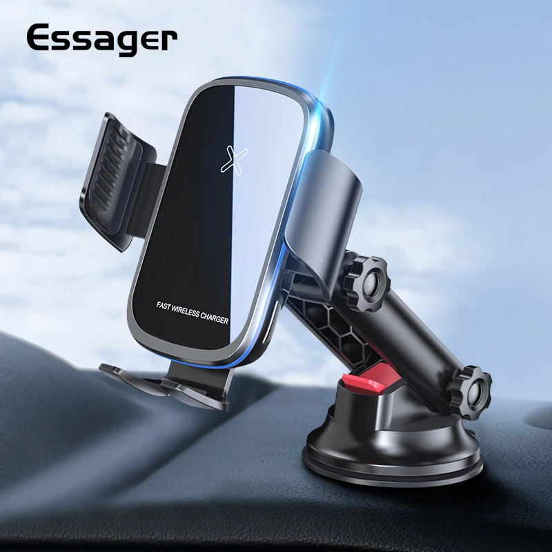 

Essager 15W Qi Car Wireless Charger For iPhone 12 Mini Pro Max Car Air Vent Mount Fast Wirless Charging Sucker Phone Holder