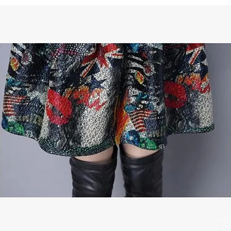 Осень-зима 2019 цельнокроеное вязаное платье-свитер свободного покроя элегантное