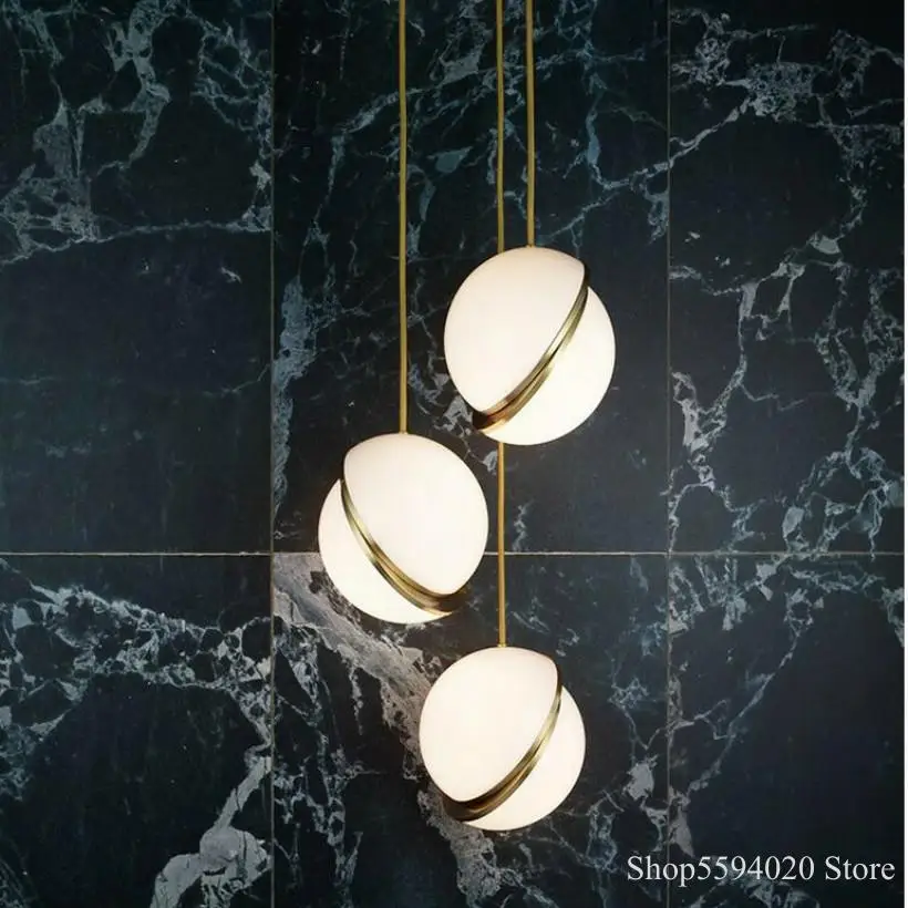 Светодиодный подвесной светильник в скандинавском стиле стеклянный шар лампа