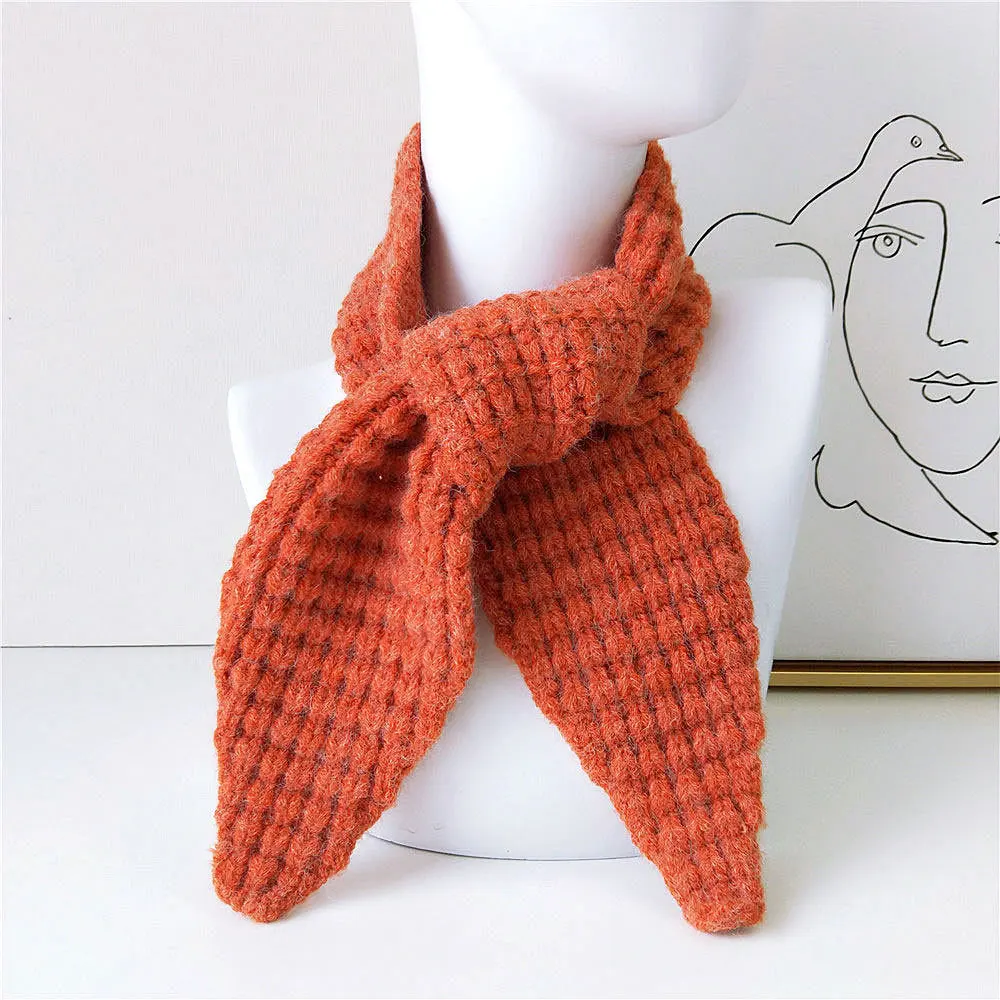 Шарф женский зимний из шерсти, вязаный, сладких цветов, мягкий, комфортабельный, толстый, теплый, ручной работы, для студентов "D085".