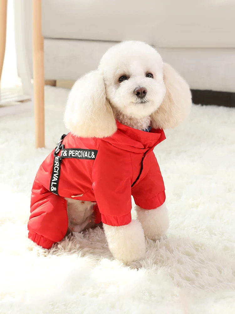 

Dog Clothes Autumn And Winter Jacket Coat Warm Cotton Padded Thickened Four-Legged Clothing Small And Medium-Sized Dog Pet