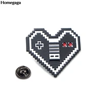 homegaga heart game player zinc pins para backpack clothes medal for bag shirt hat insignia badges brooches for men women d2143