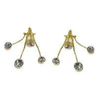 metallic zircon tassel style earrings long beautiful earrings for ladies female decorative accessories