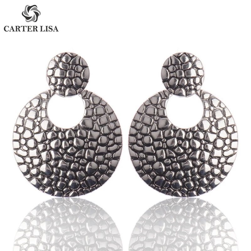 CARTER LISA Женские Геометрические простые металлические круглые Висячие серьги для