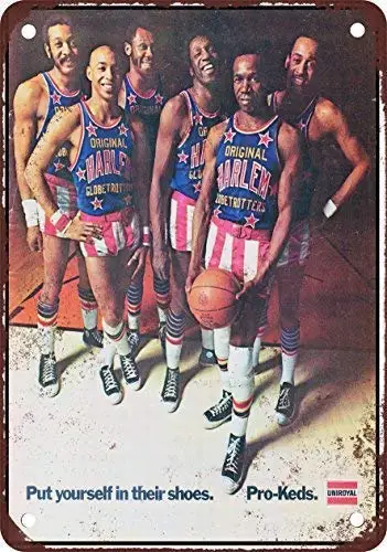

Tin Sign New Aluminum Metal 1972 Harlem Globetrotters for Pro-Keds Retro 11.8 x 7.8 Inch