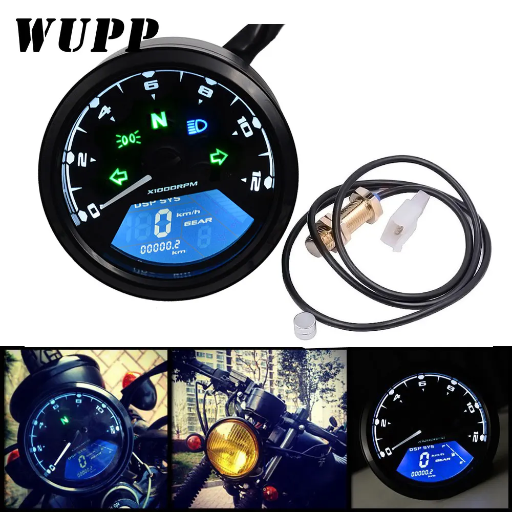 

Motorcycle panel Speedometer Night vision dial Odometer LED multi-function digital indicator Tachometer Fuel meter