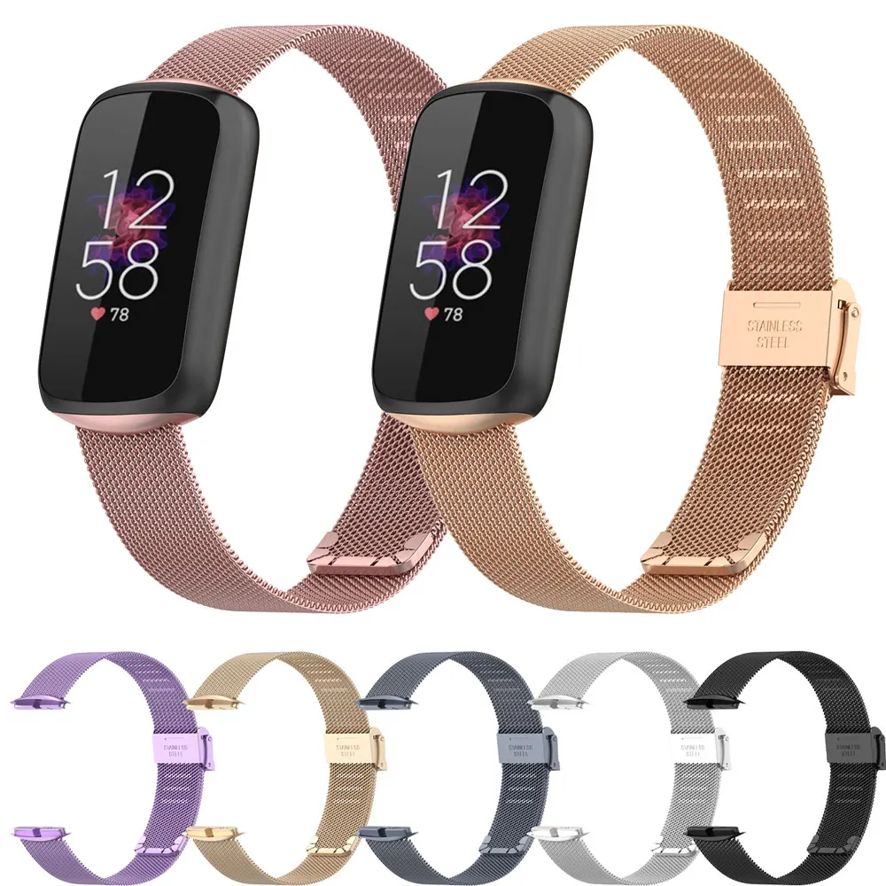 

Браслет из нержавеющей стали для Fitbit Luxe, ремешок на запястье, аксессуары для смарт-часов, металлический браслет