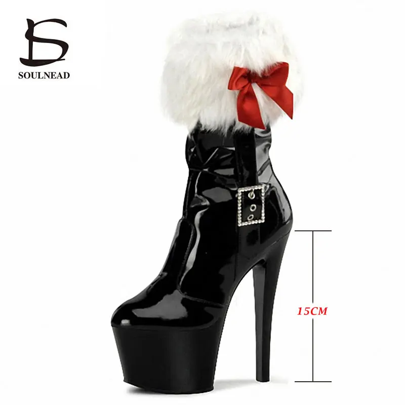 Женские туфли для танцев на шесте высоком каблуке 15 см с украшением в виде