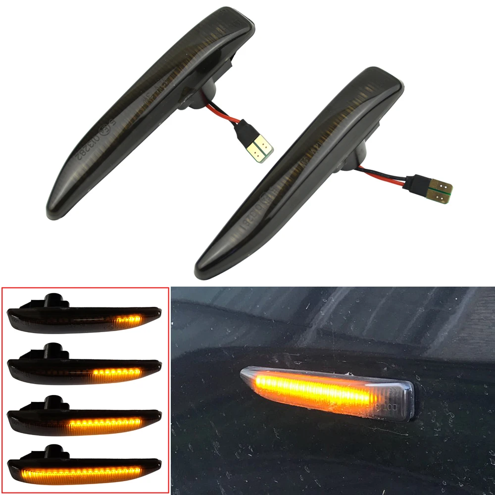 

2Pcs Car Fender Side Marker Repeater Lights Dynamic LED Turn Signal Lamp For BMW 7 Series E65 E66 E67 E68 2001-2008 63137164757