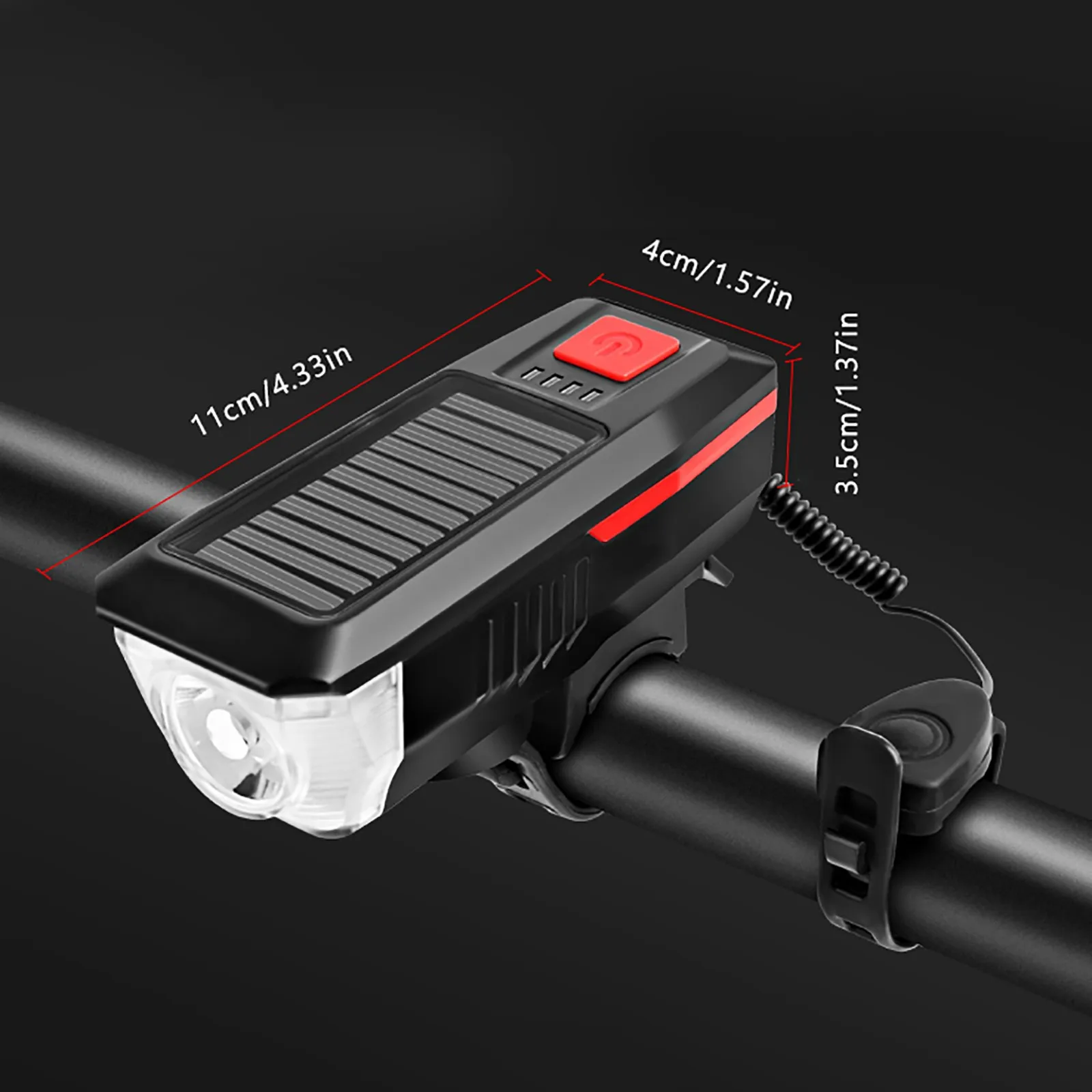 

Solar Bike Charging Night Riding G-lare Mountain Bike Flashlight Headlight Solar Waterproof Night Bicycle Light
