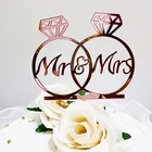 Золотое кольцо, Свадебный акриловый Топпер для торта, цветок Mr  Mrs, акриловый Топпер для торта, украшения для свадьбы, дня рождения, вечеринки, торта