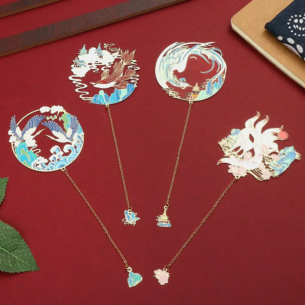 

1pcs Luxury Stationery Metal Bookmark Chinese Style Vintage Bookmarks Creative Gift for Teachers Students School Office Supplies