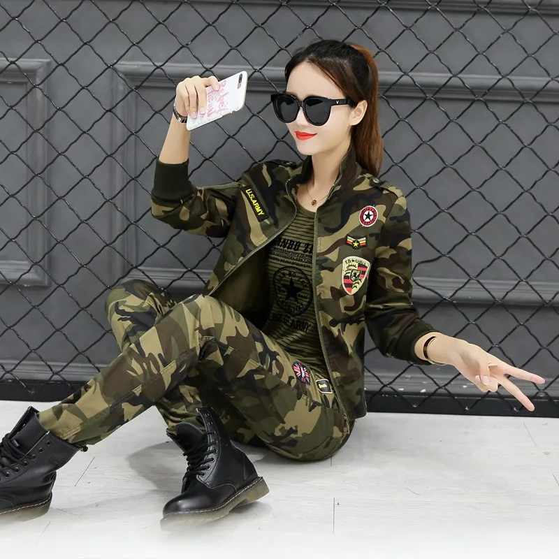 Женский военный комплект из 3 предметов облегающий Камуфляжный тренировочный