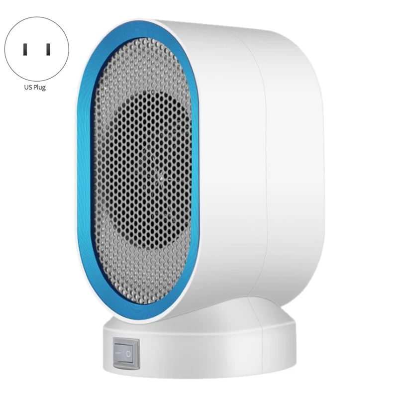 220V 400W Small Electric Heaters Fan Countertop Home Room Power Warmer for Winter Speed Hot Blue US Plug | Бытовая техника