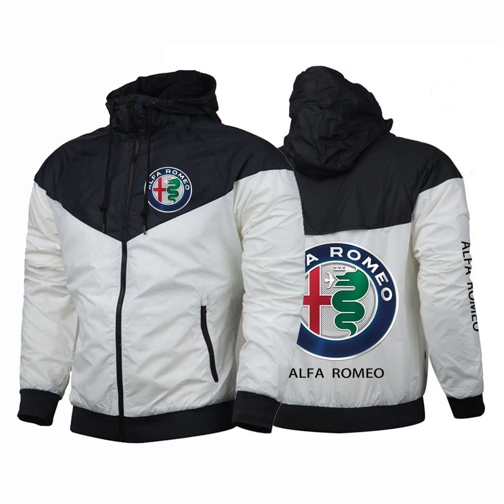 

Alfa Romeo Summer Male Men's Comfortable Sports Punk Designer Fleece Sweatshirt Custom Zipper Hoodies Zipper Patchwork Hara