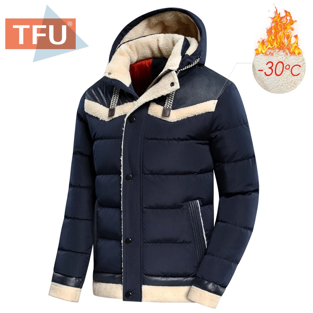 Мужская теплая флисовая парка TFU куртка с капюшоном Повседневная