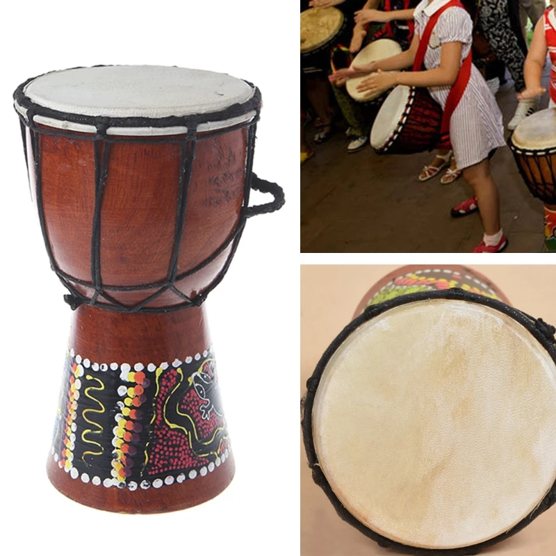 4-дюймовый Профессиональный Африканский барабан Djembe Bongo деревянный музыкальный