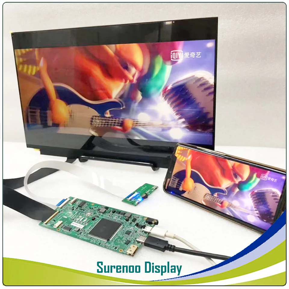 15," дюймовый 4K 3840X2160 HDMI& Type_C Однолинейный проходной ЖК-модуль монитор экран для Windows и Android кабельная проекция