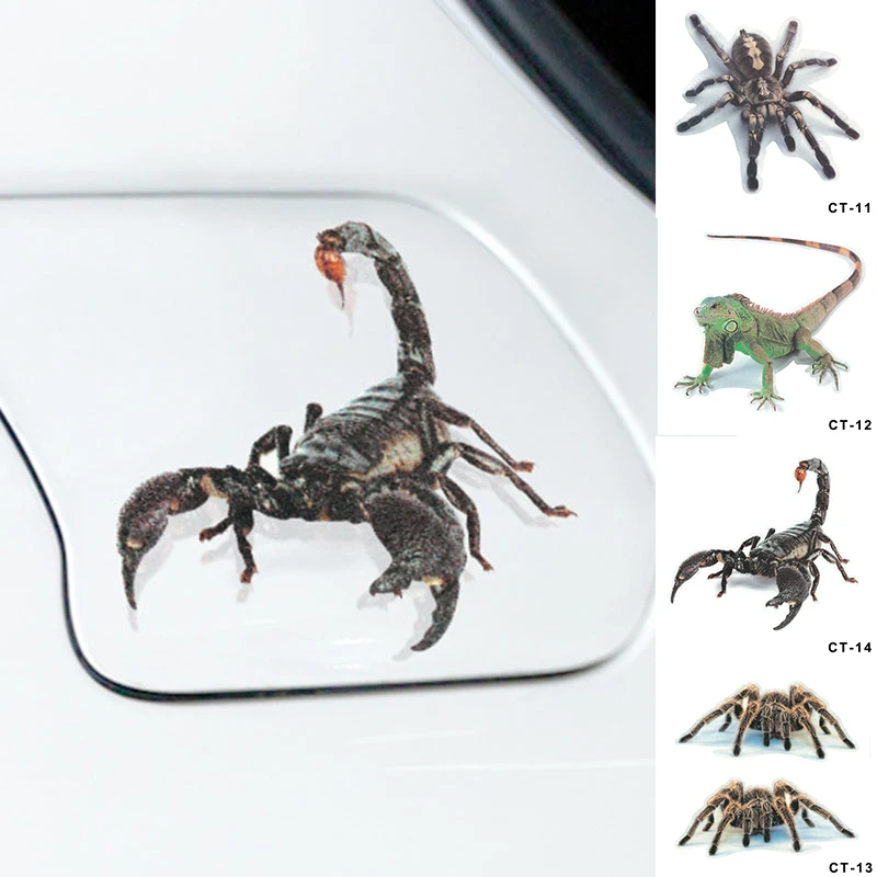 3D настенные наклейки в виде животных паук Gecko скорпионы виниловая настенная