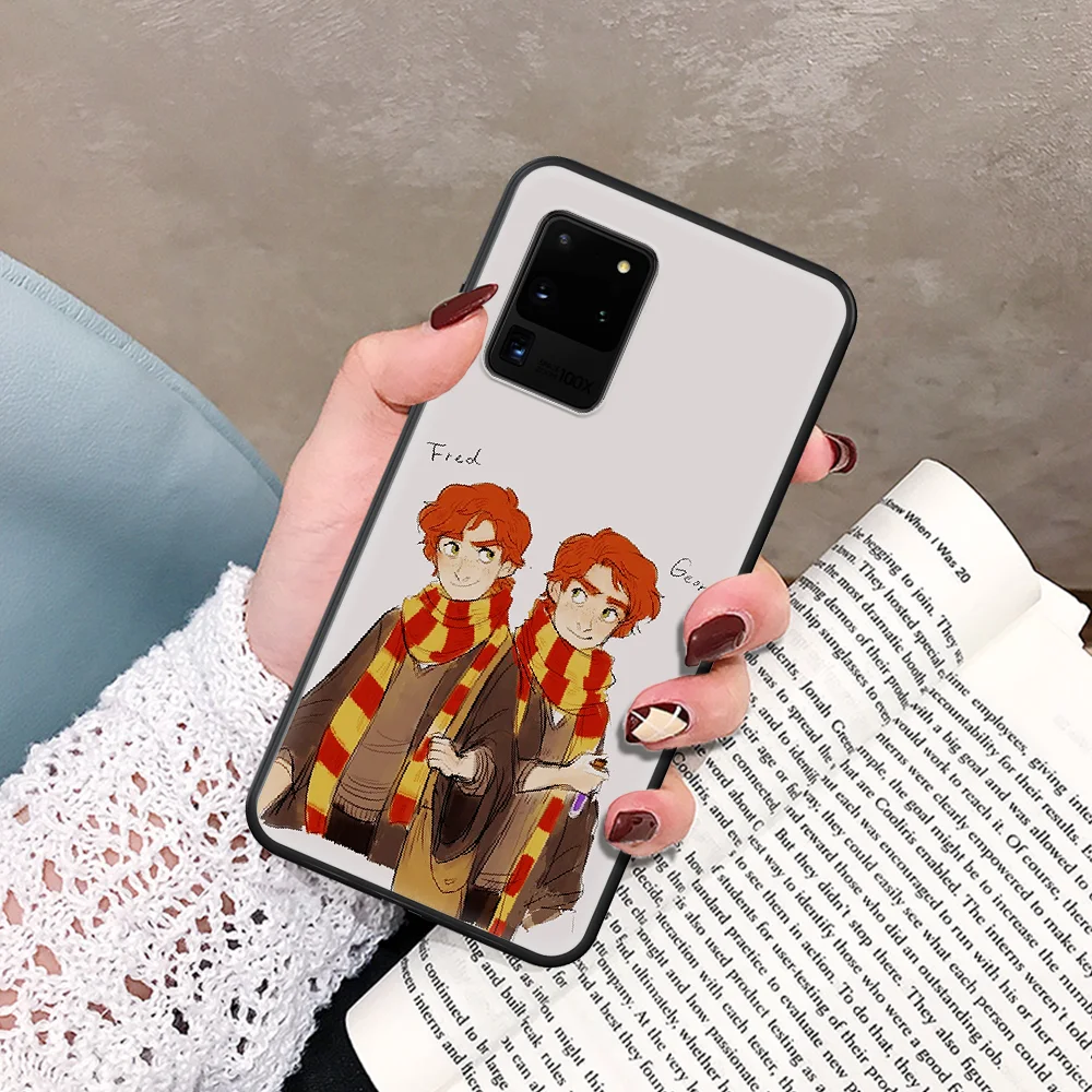 

Fred and George Weasley Twins Phone Case For Samsung Galaxy Note S 8 9 10 20 Plus E Lite Uitra black Shell 3D Etui Painting