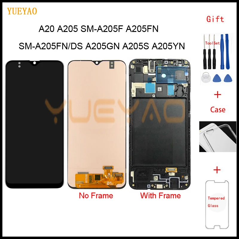 ЖК дисплей для Samsung Galaxy A20 A205 SM A205F A205FN экран A205GN A205S A205YN с дигитайзером в