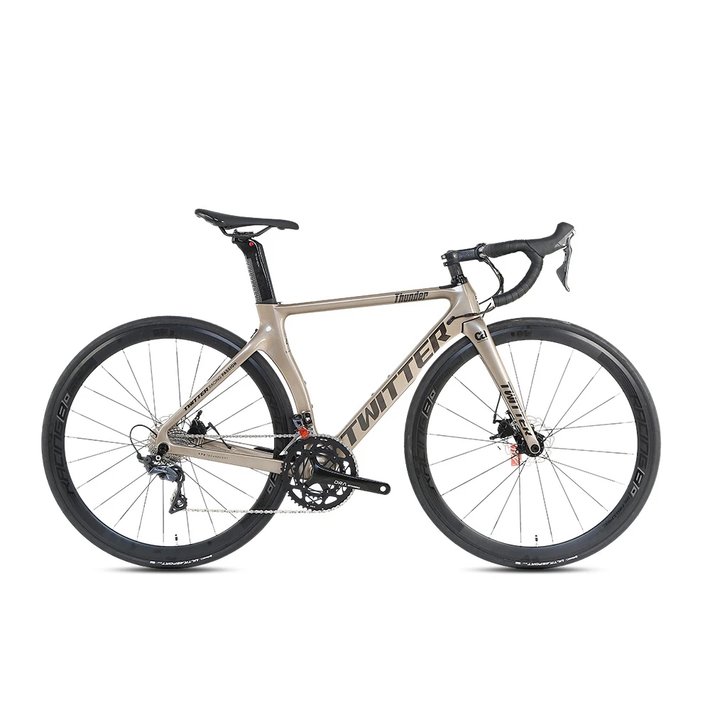 

TWITTERbicyclesThunder Shimano105 kit R7000-22S 700C T800fiber belt rim hydraulic disc brake bicicleta bicycle for men bicicleta