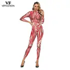 Комбинезон женский в полоску, пикантный Модный облегающий ромпер с принтом VIP