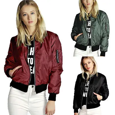 

High Quality Fashion Women Ladies Jacket Streetwear Flight Coat Zip Up Biker Casual Loose Tops Clothes Outwear Overcoats