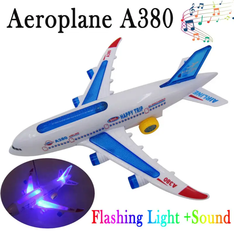Игрушечный самолёт A380 детский с подсветкой и звуком игрушка самолеты | Игрушки