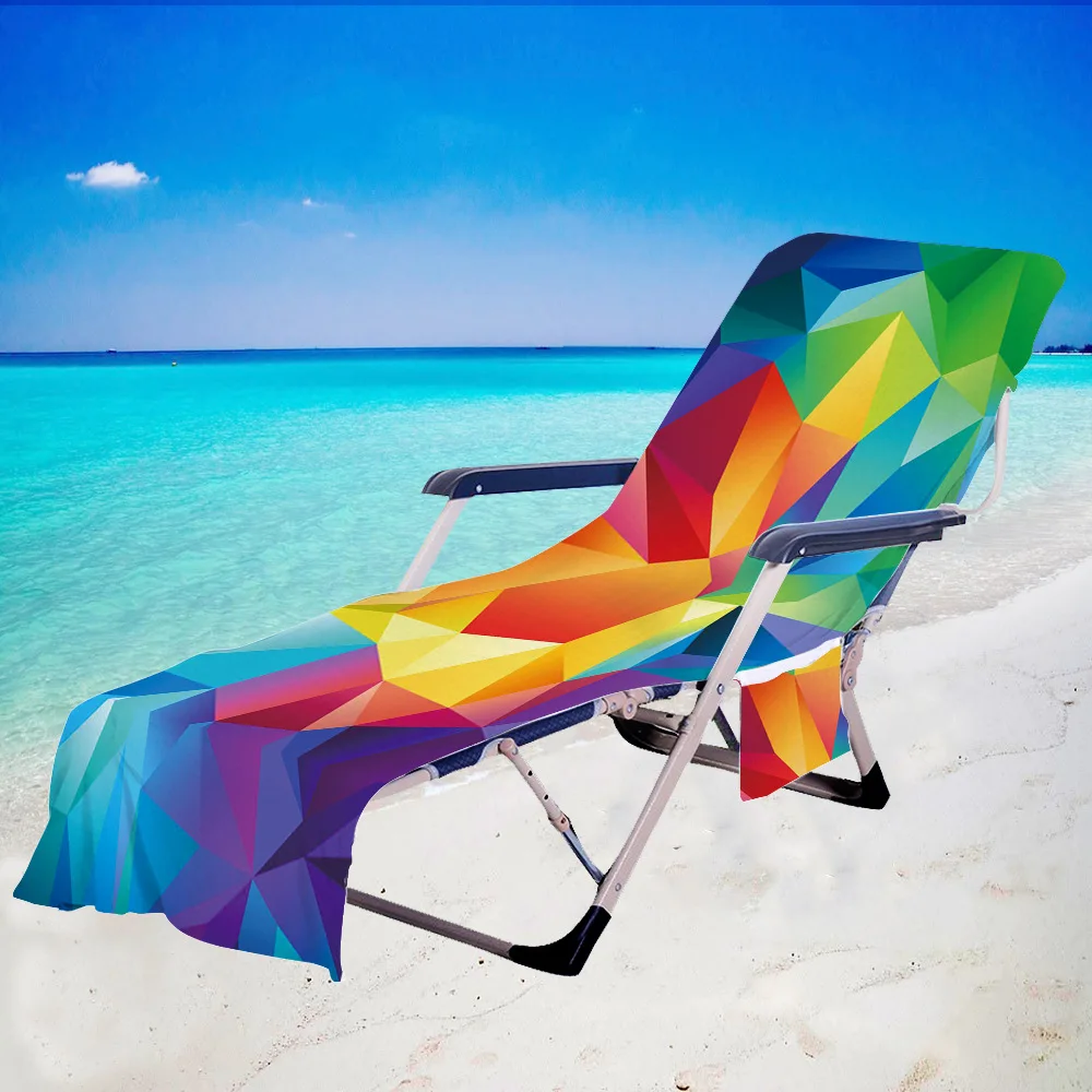 

Mandala Chakra Boho Beach Chair Cover Towel with Side Storage Pockets for Pool Sun Lounger Sunbathing Vacation 82.5"x29.5"