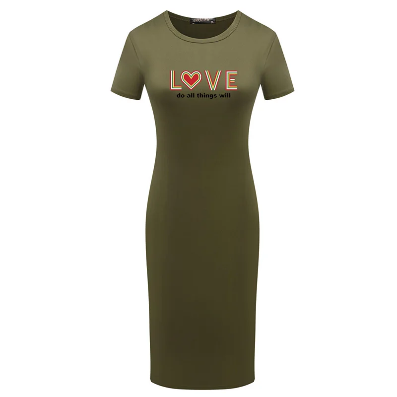 

Ol Lady Dress Daily Short Sleeve Love Letter Printing Slim Wrap Dresses Vintage Bodycon Femme Robe