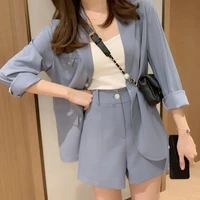 solid colors office blazers 2021 spring autumn new fashion chic skirt suits korean preppy style single breasted blazer women