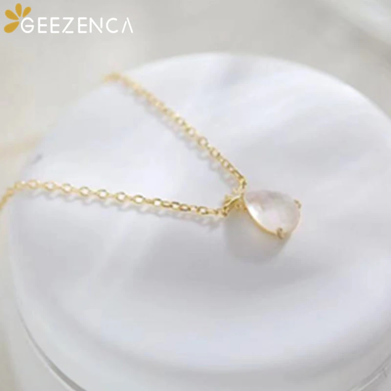 

Japanese Style S925 Silver Gold Plated Natural Crystal Pendant Necklace Women Girls Pineapple Chokers Necklaces 2021 New Trend