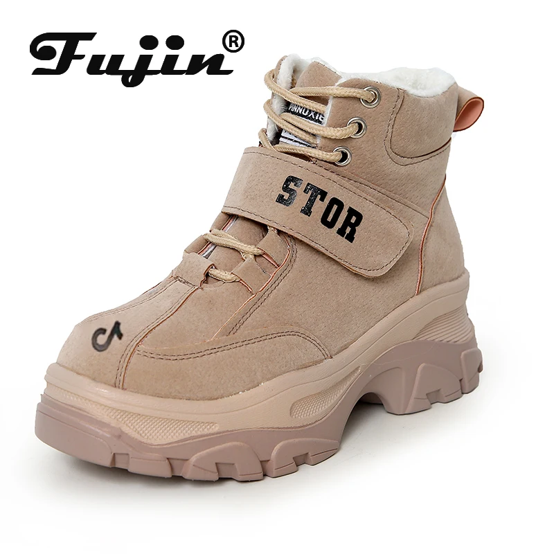 Fujin/обувь на платформе Прямая поставка Цвет бежевый черный Удобная женская обувь