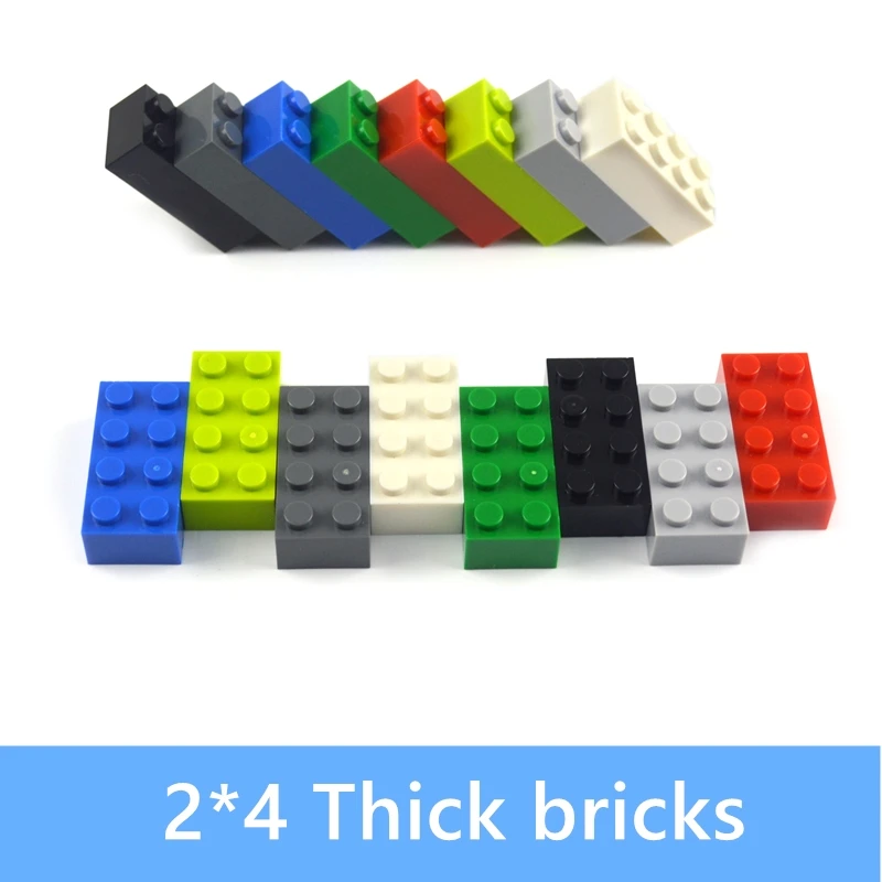 2*4 горошек толстые кирпичи 50 шт в наборе множество различных цветовых