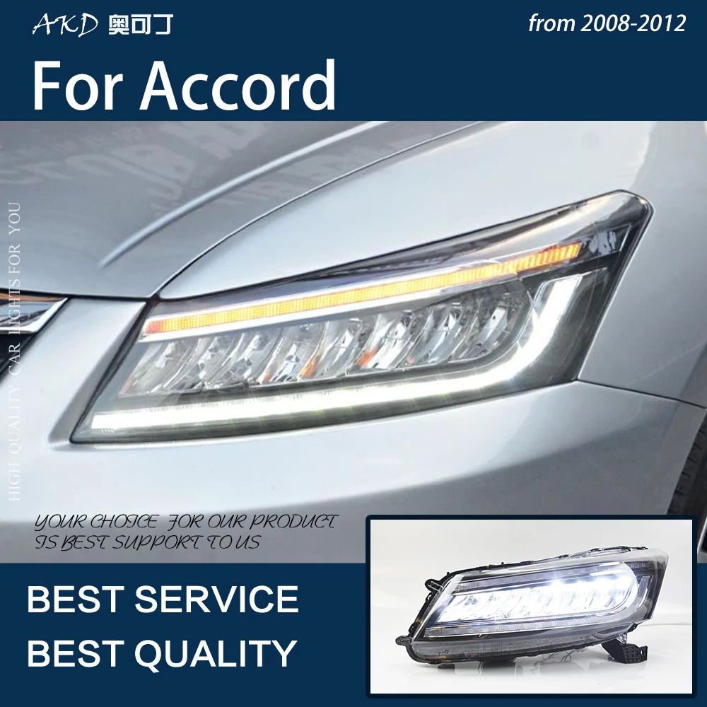 

Автомобильные фары для Accord 9/5 2015-2017 светодиодный хрустальные фары, ДХО, противотуманные фары, динамический сигнал поворота, аксессуары для б...