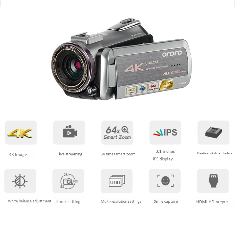 ORDRO AZ50 Network Live Camera 4K HD Professional Video DV Live Camera Electronic Image Stabilization