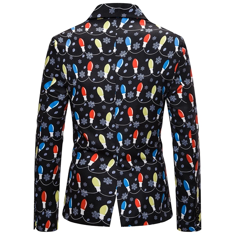 HEFLASHOR мужской Снежный Принт блейзер тонкие вечерние однобортный пиджак с длинным