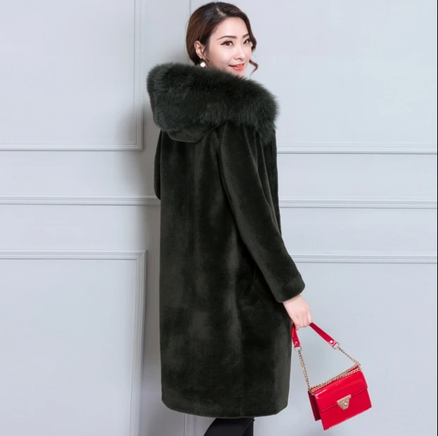 2020 Winter Hooded Coats Women Long Sleeve Fur Coat Feminino Wool Casaco Ladies Cardigan Cashmere WS70 | Женская одежда