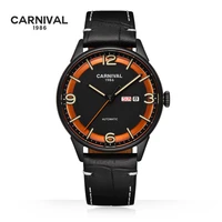 montre homme carnival mens luxury automatic business watch fashion mechanical watches for men waterproof luminous calendar clock