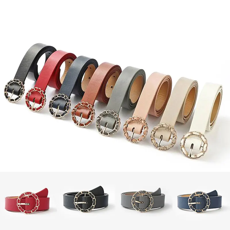 

Black Leather Belts For Women Waist Cinturon Mujer Gold Buckle Fashion Jeans Belt Pasek Damski Ceinture Femme Waistband Ladies