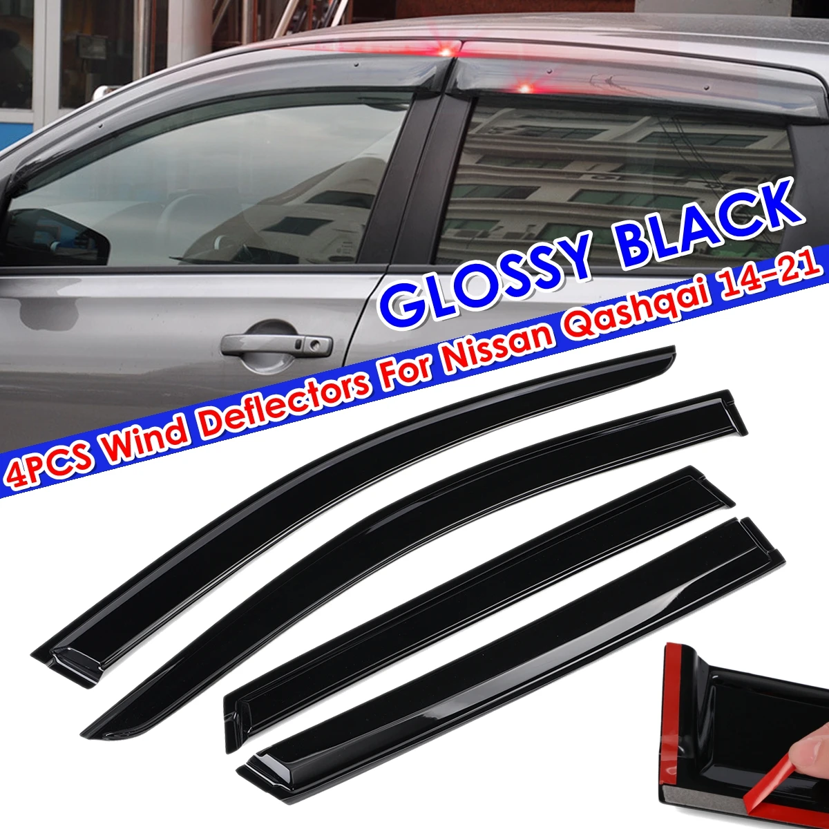 

Car Side Window Deflectors Wind Sun Rain Visor Deflectors Tinted Windows Shield For Nissan Qashqai 2014 2015 2016 2017-2021