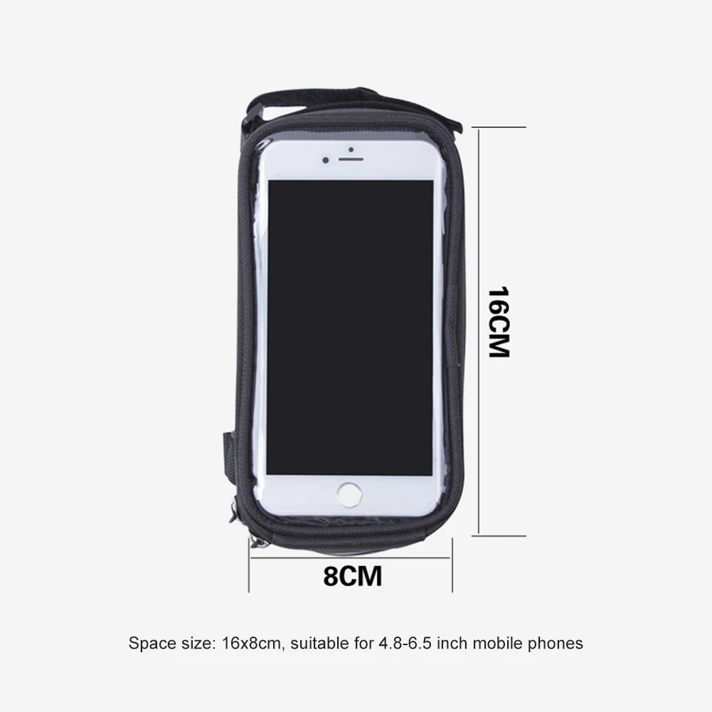 

Bicycle Waterproof Nylon Bag Bicycle Front Frame Bag Phone Mount Bag Handlebar Bag Phone Holder Case for Bike Cycling