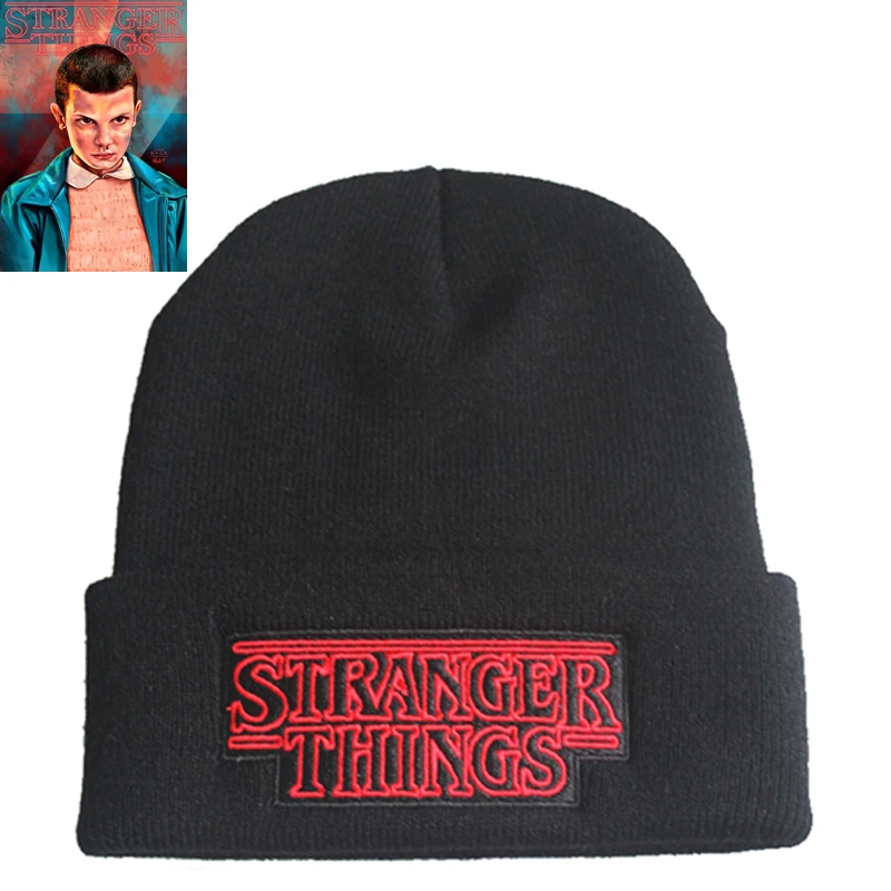 Странные Вещи шапка бини брелок косплей реквизит унисекс зима Дастин черная